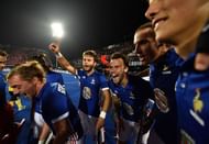 French team celebrating the goal against China
